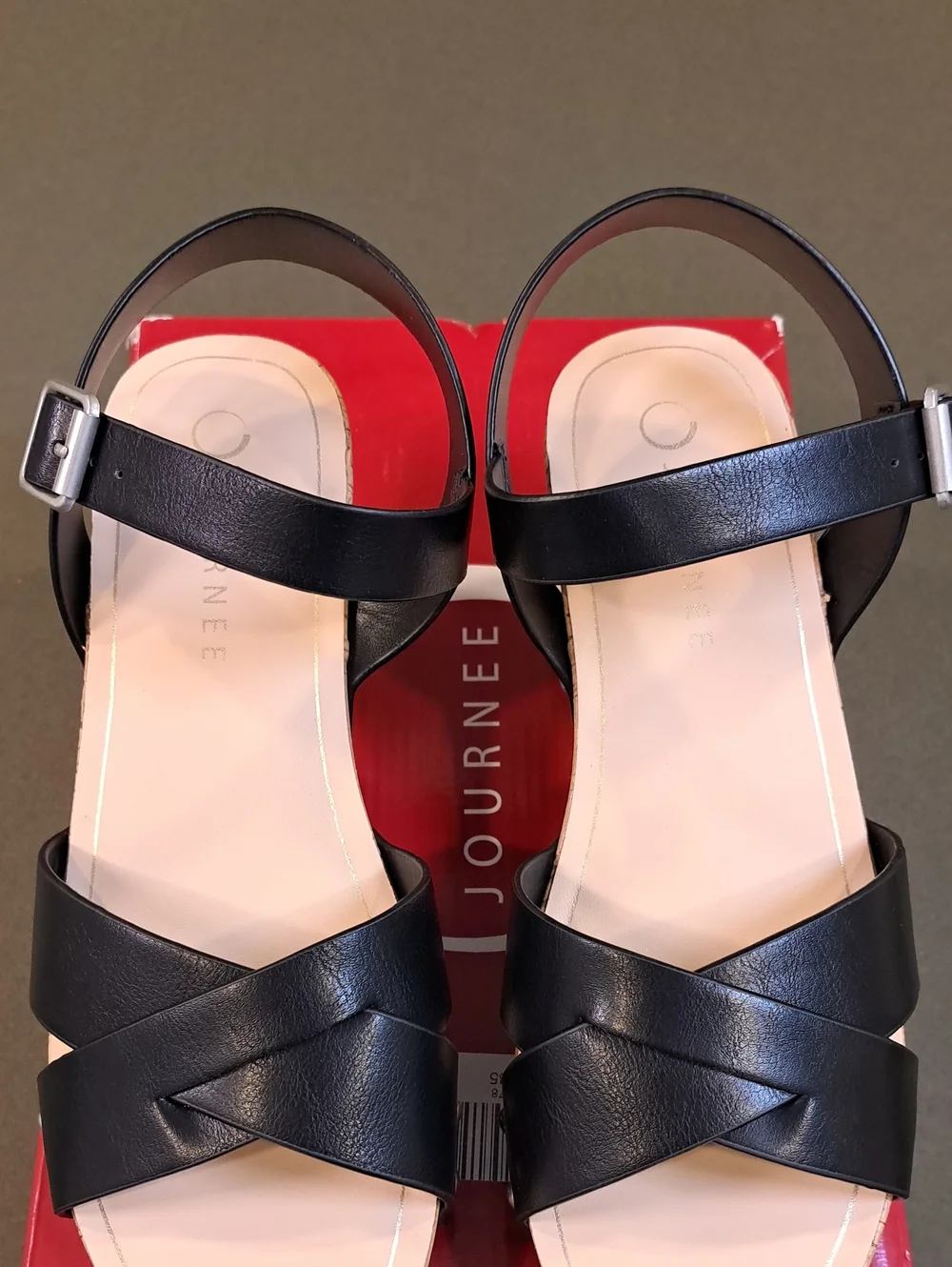 Journee Valentina Platform Sandal - Color: Black - Size: 8.5